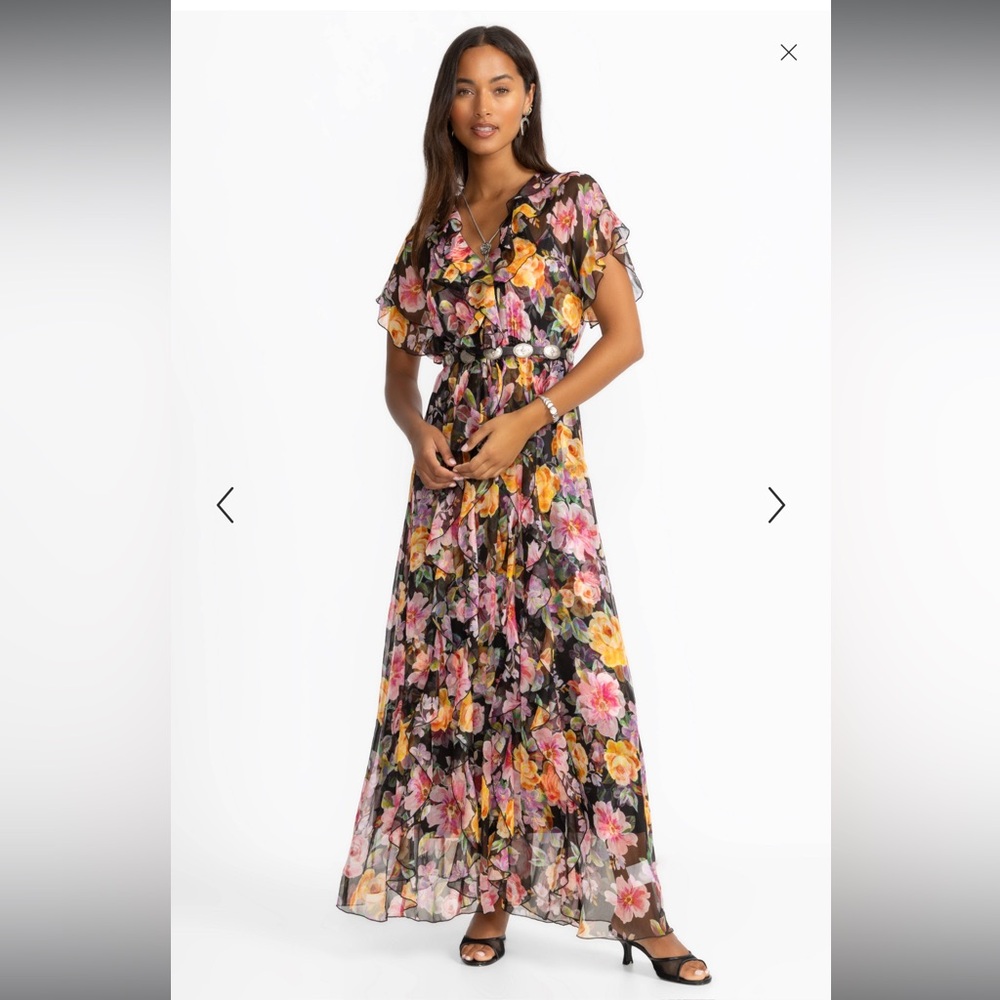 Johnny Was Multicolor Floral Maxi Dress